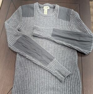 Women's L.L. Bean Gray Wool Ribbed Sweater